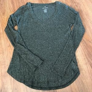 Green American Eagle v-neck sweater